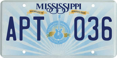 MS license plate APT036