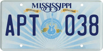 MS license plate APT038