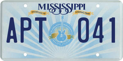 MS license plate APT041
