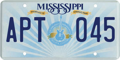 MS license plate APT045