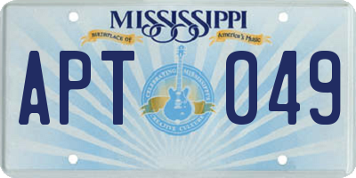MS license plate APT049