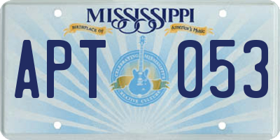 MS license plate APT053