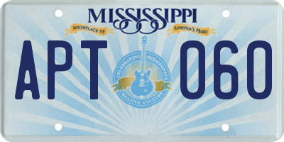MS license plate APT060
