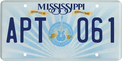 MS license plate APT061