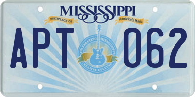 MS license plate APT062