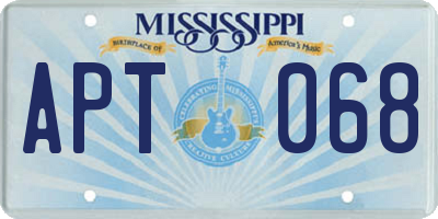 MS license plate APT068