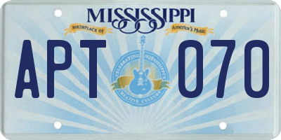 MS license plate APT070