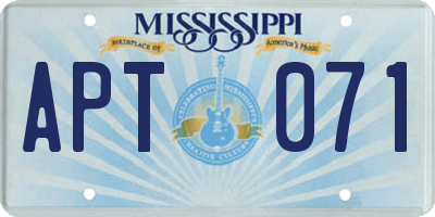 MS license plate APT071