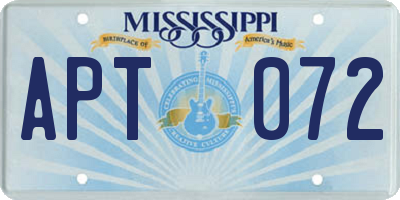 MS license plate APT072