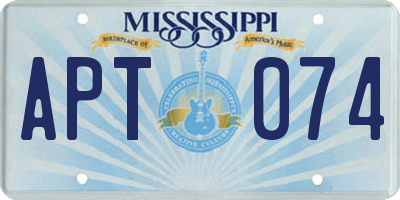 MS license plate APT074