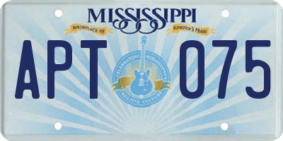 MS license plate APT075