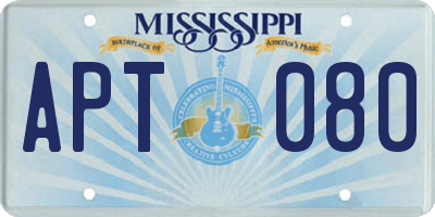 MS license plate APT080