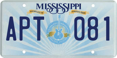 MS license plate APT081