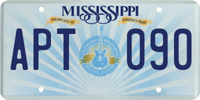 MS license plate APT090