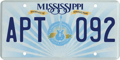 MS license plate APT092