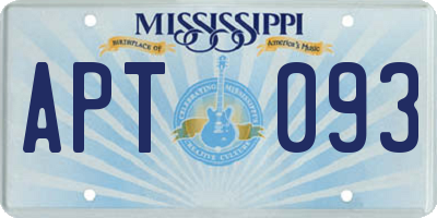 MS license plate APT093