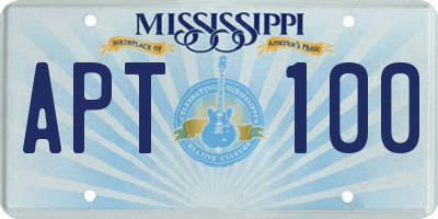 MS license plate APT100