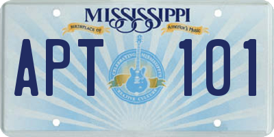 MS license plate APT101