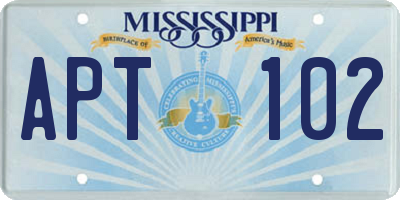 MS license plate APT102