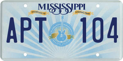 MS license plate APT104