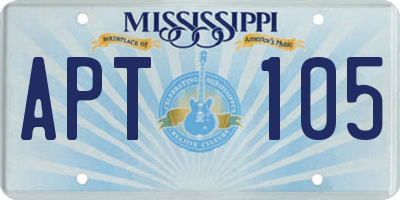 MS license plate APT105