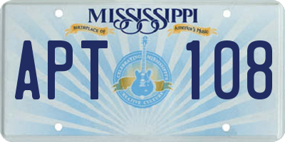 MS license plate APT108