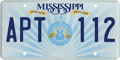 MS license plate APT112