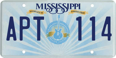 MS license plate APT114