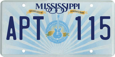 MS license plate APT115