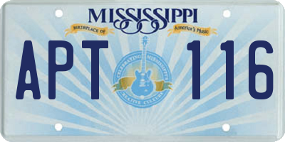 MS license plate APT116
