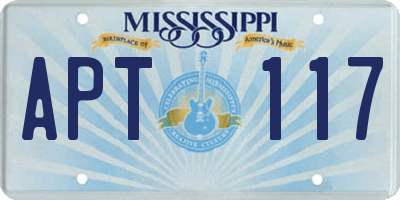MS license plate APT117