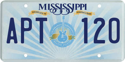 MS license plate APT120