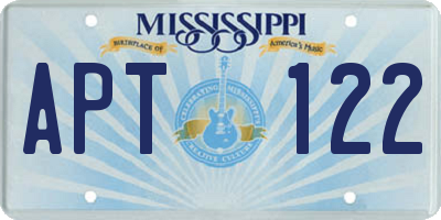 MS license plate APT122