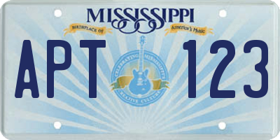MS license plate APT123