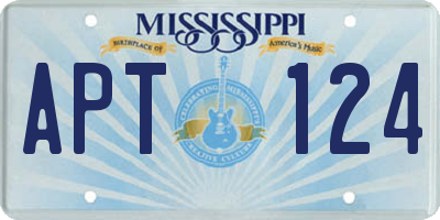 MS license plate APT124