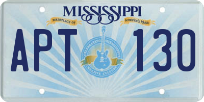 MS license plate APT130