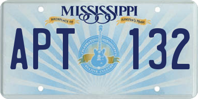 MS license plate APT132