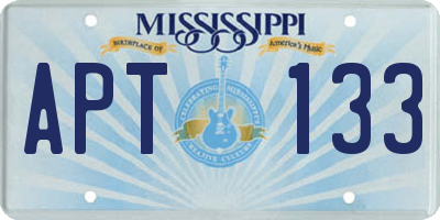 MS license plate APT133