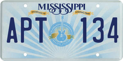 MS license plate APT134