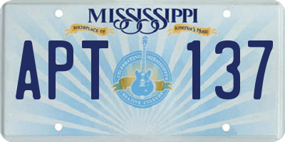 MS license plate APT137