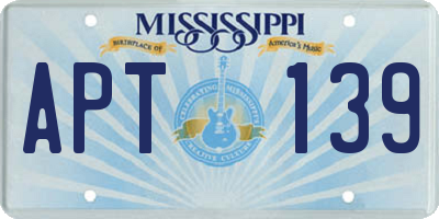 MS license plate APT139
