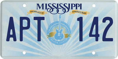 MS license plate APT142
