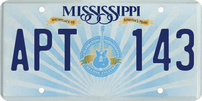 MS license plate APT143