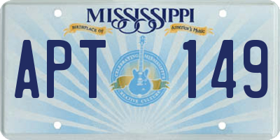 MS license plate APT149