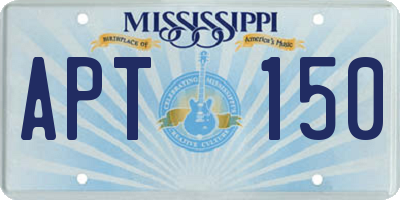 MS license plate APT150
