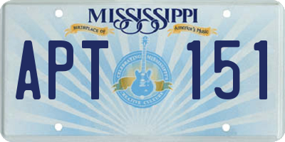 MS license plate APT151