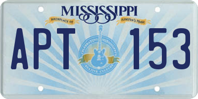 MS license plate APT153