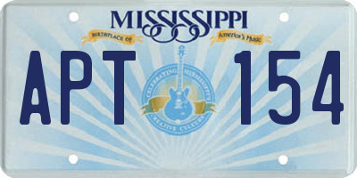 MS license plate APT154
