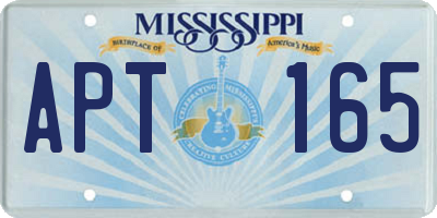MS license plate APT165