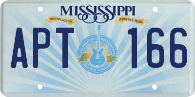 MS license plate APT166